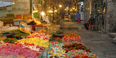 The market in the old city of Jerusalem